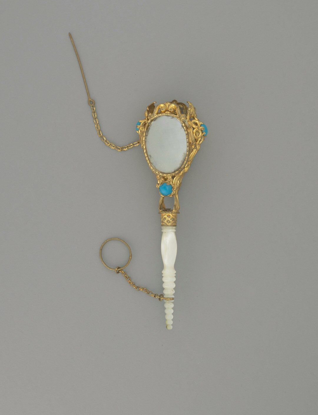 Delicate gold jewelry watch with mother of pearl dial