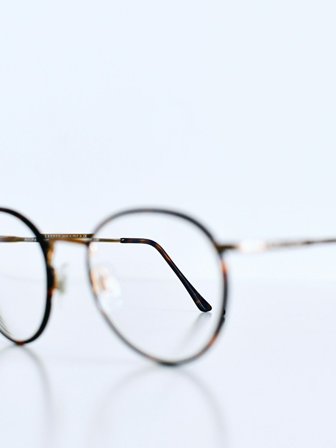 Handcrafted tortoiseshell acetate eyeglasses frame close-up