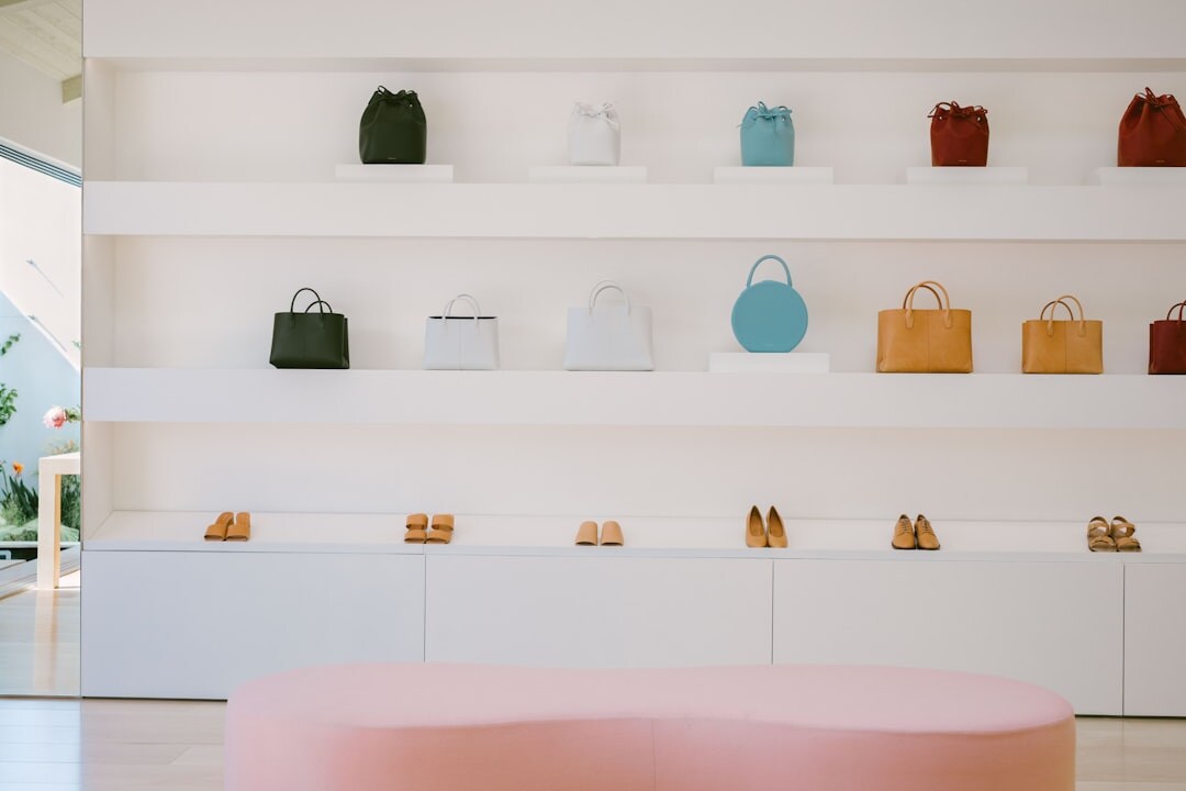 luxury handbag display